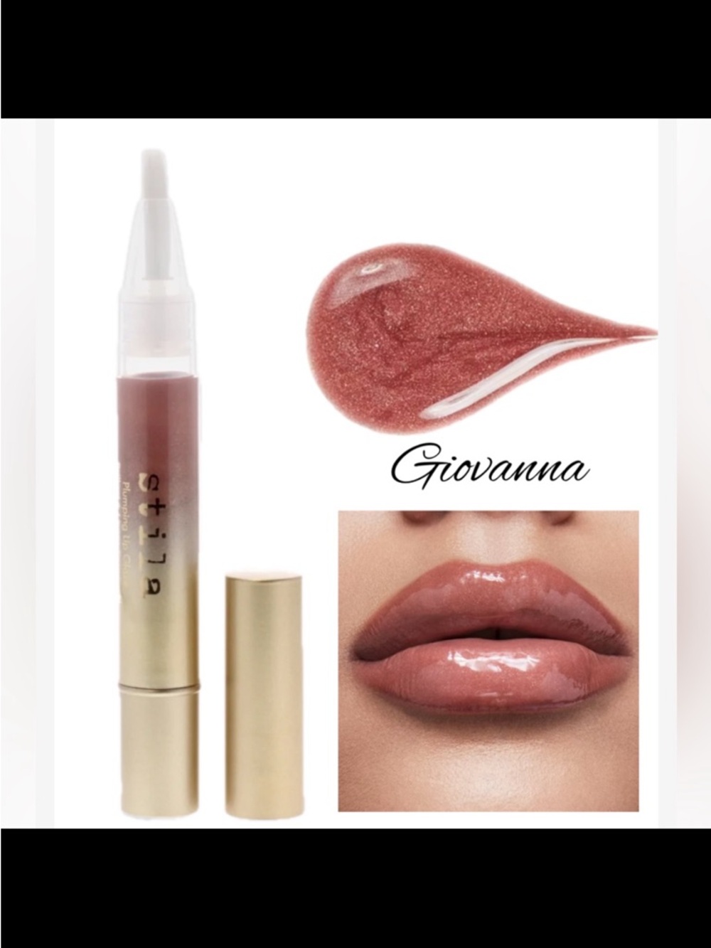 Stila Plumping Lip Glaze “Giovanna” NIB Glossy Shimmer Lip Gloss